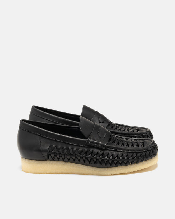 haven Wallabee Loafer Weave Black Leather