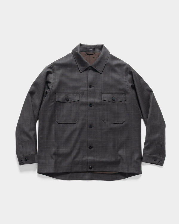 haven Wool Check Shirt Grey