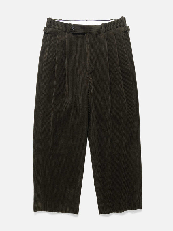 haven Wool Corduroy Wide Tapered Trousers Khaki