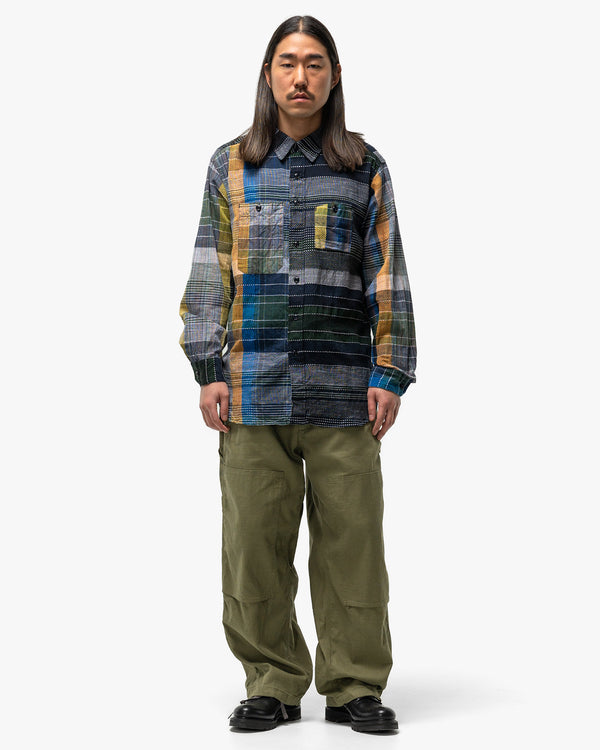 Haven Work Shirt Navy/Yellow/Green