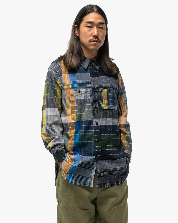 Haven Work Shirt Navy/Yellow/Green