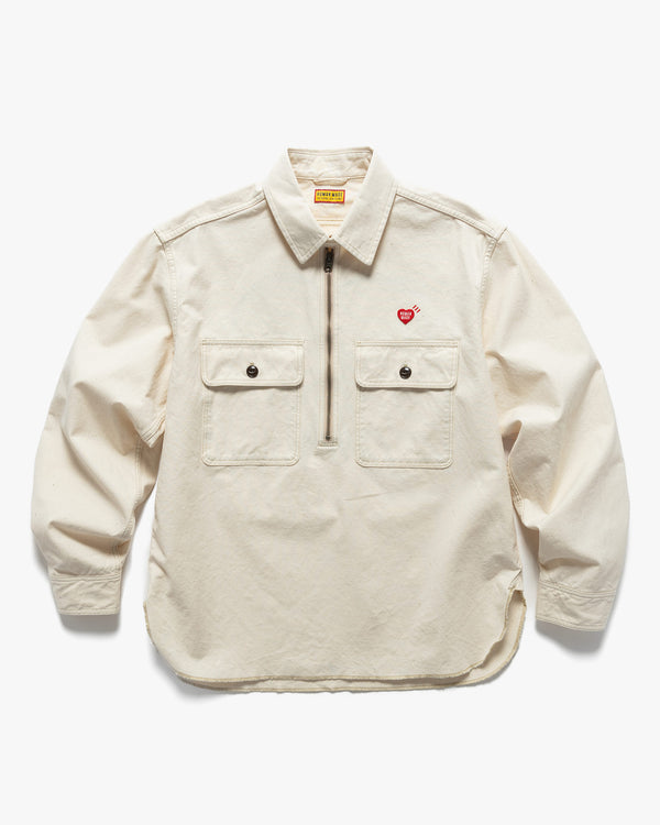 haven Zip-Up Work Shirt White