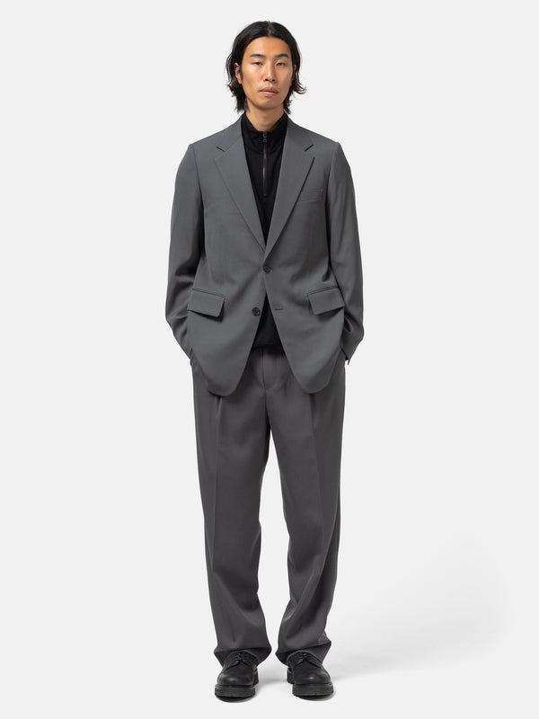 Haven Light Wool Max Gabardine Two-Tuck Slacks Dark Gray