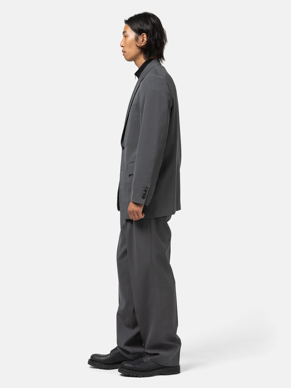 Haven Light Wool Max Gabardine Two-Tuck Slacks Dark Gray