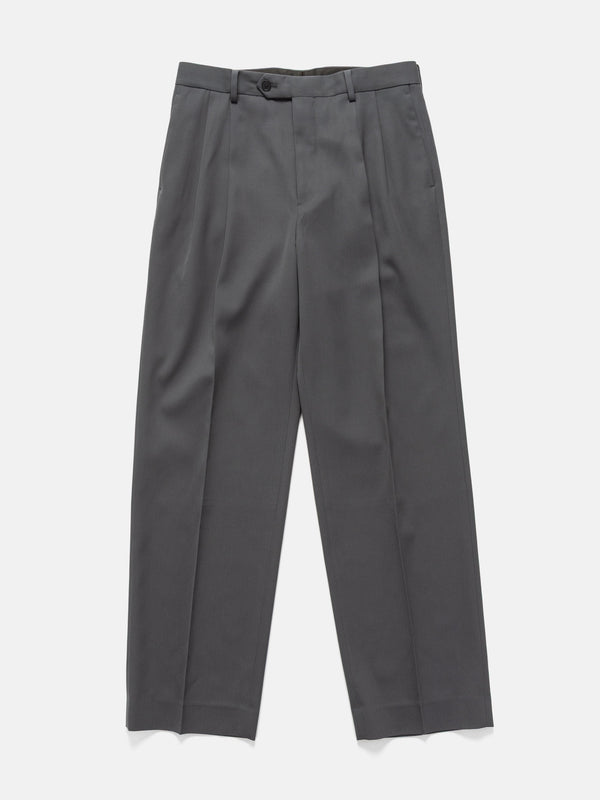 haven Light Wool Max Gabardine Two-Tuck Slacks Dark Gray