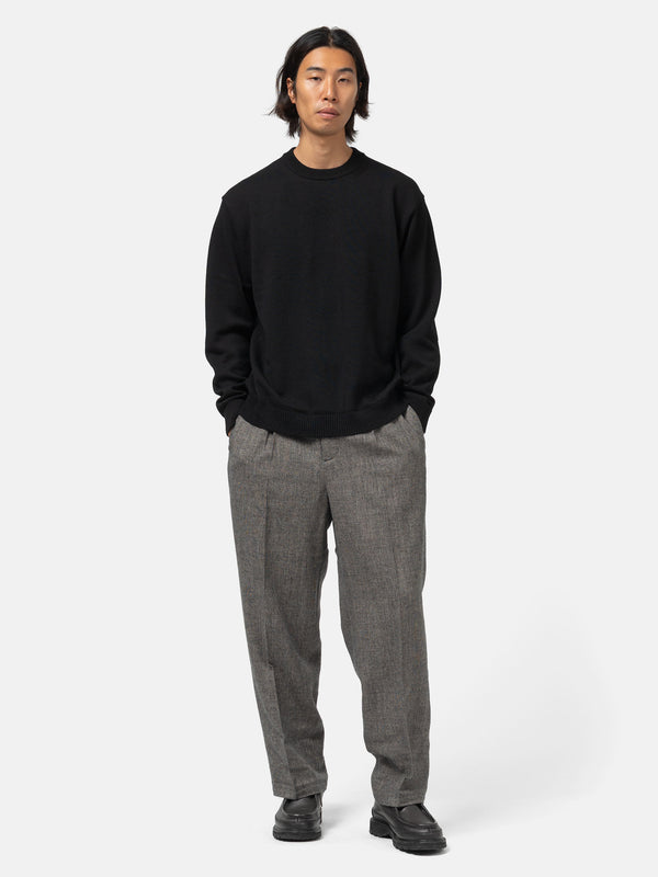 Haven Loose Fit Pants Linen Wool Twill Charcoal Moku