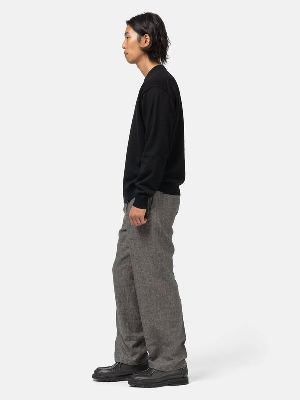 Haven Loose Fit Pants Linen Wool Twill Charcoal Moku
