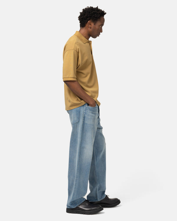 Haven Selvedge Faded Light Denim Wide Pants Light Indigo