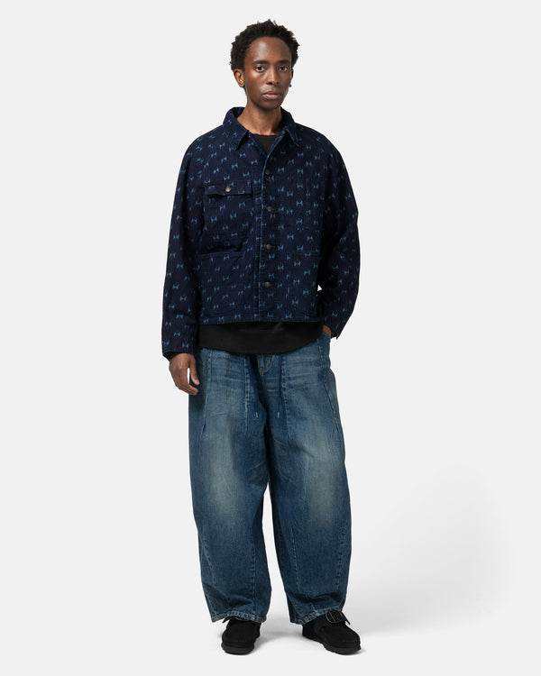 Haven Short Coverall - 9oz Printed Indigo Kasuri Papillon