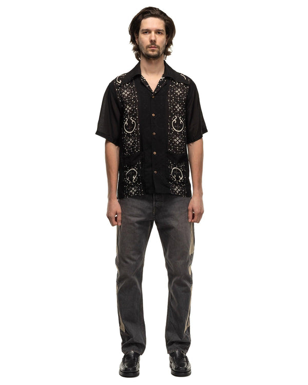 Haven Silk Rayon HAVANANAJA WRANGLE Collar CUBA Shirt S/S Black