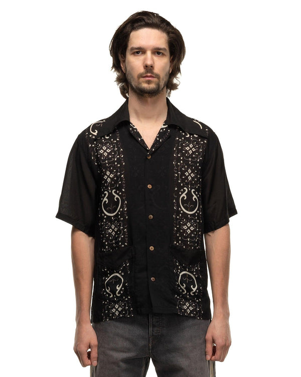 Haven Silk Rayon HAVANANAJA WRANGLE Collar CUBA Shirt S/S Black