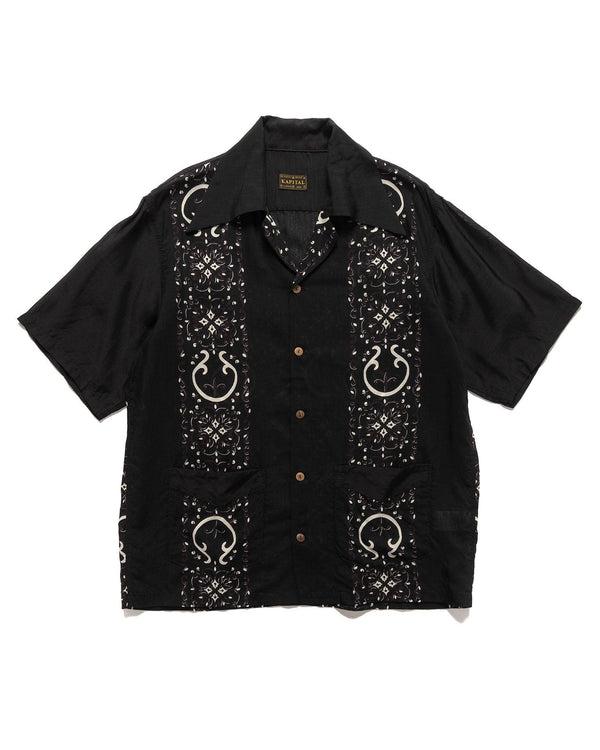 haven Silk Rayon HAVANANAJA WRANGLE Collar CUBA Shirt S/S Black