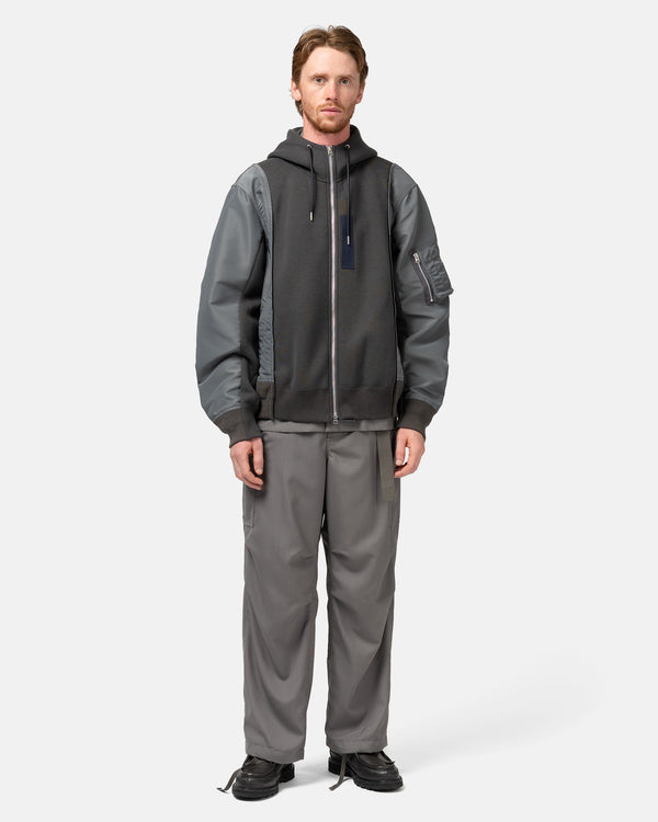 Haven Sponge Sweat X Nylon Twill Hoodie Charcoal Grey