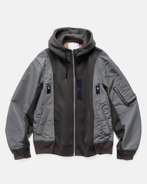 haven Sponge Sweat x Nylon Twill Hoodie Charcoal Grey