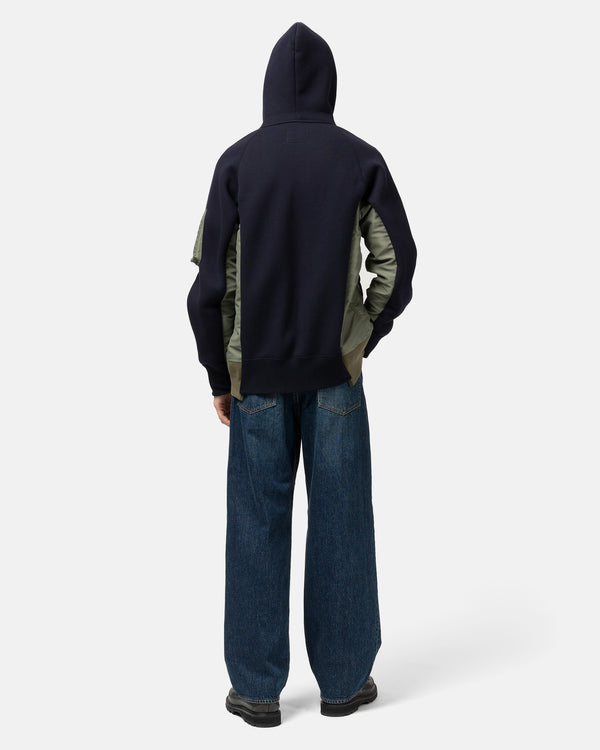 Haven Sponge Sweat X Nylon Twill Hoodie Navy X Khaki