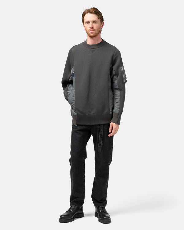 Haven Sponge Sweat X Nylon Twill Pullover Charcoal Grey