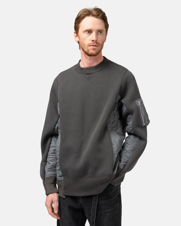 Haven Sponge Sweat X Nylon Twill Pullover Charcoal Grey
