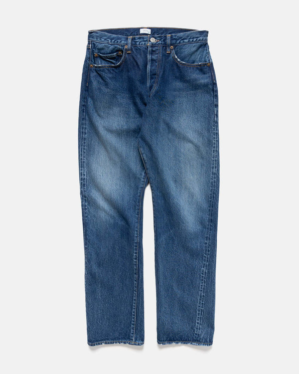 haven Straight 5 Pocket Pants (Real Indigo) Medium Dark Blue Damage