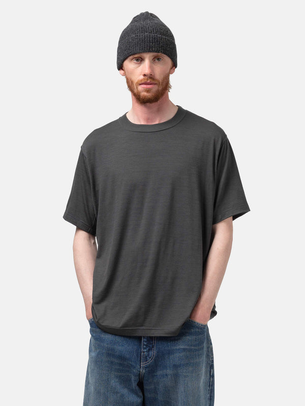 Haven Stratus T-Shirt - Superfine Wool Jersey - Graphite