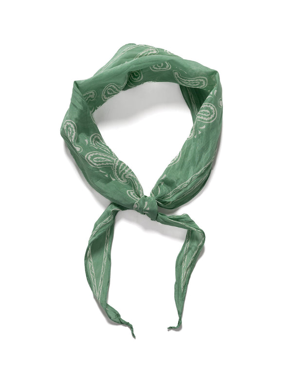 Haven WASHER Crinkle Silk Neckerchief (PECOS Paisley) Light Green