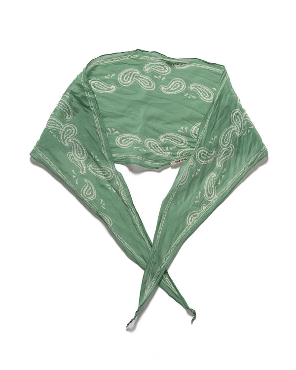 Haven WASHER Crinkle Silk Neckerchief (PECOS Paisley) Light Green