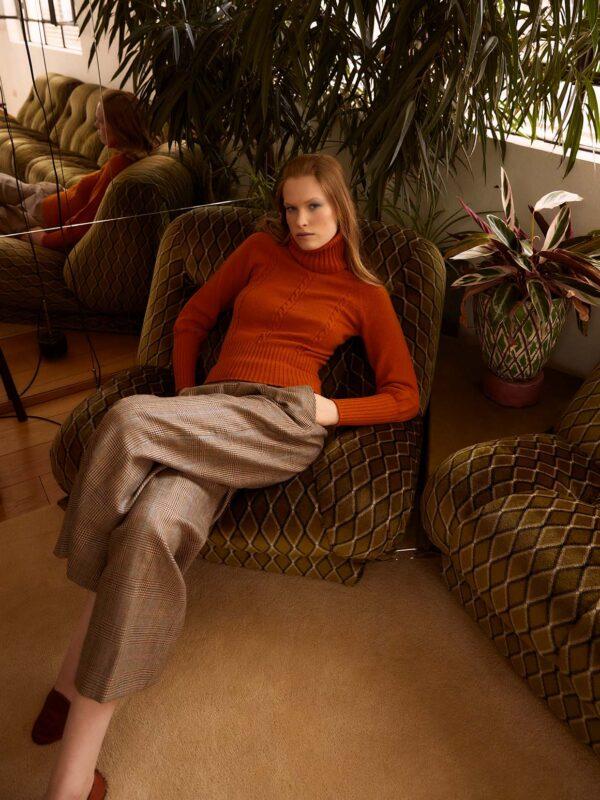 Hawico Hayes Cable Knit Roll Collar Women Jumper