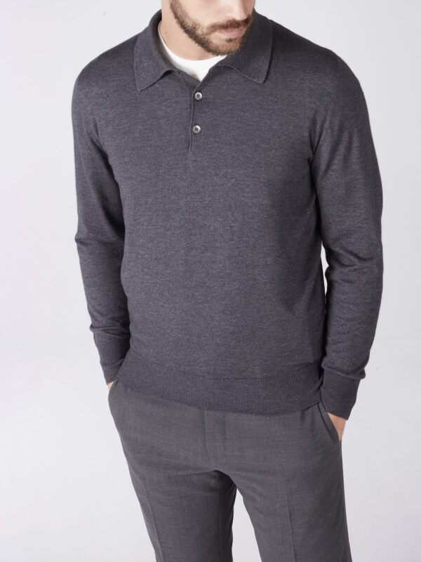 hawico Jarmen Long Sleeve Polo Men Cashmere Silk