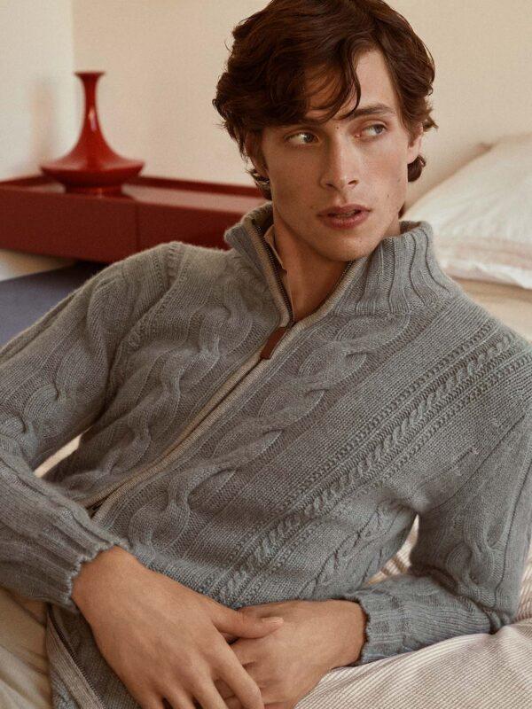 hawico Vaul Cable Knit Zip Men Cardigans