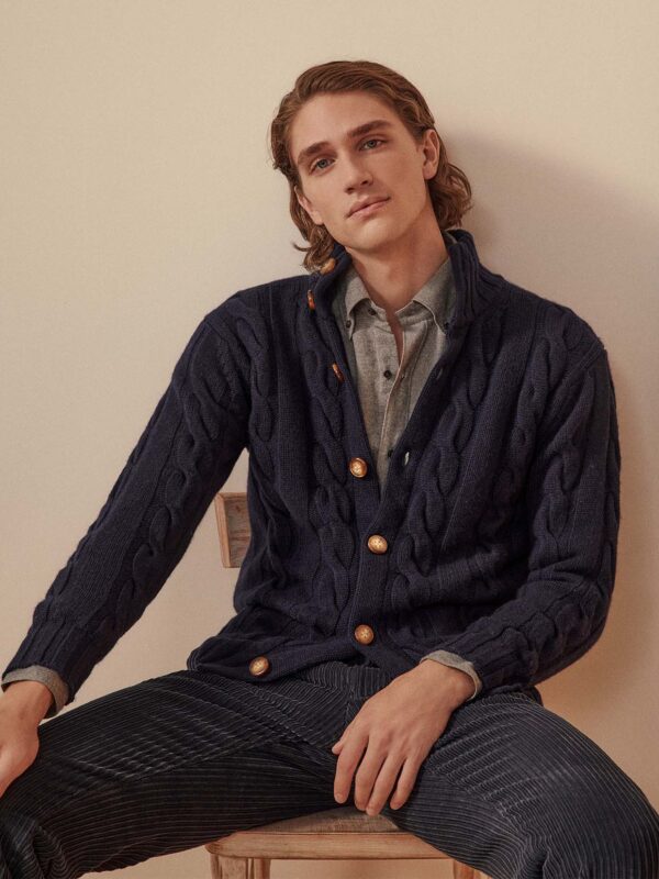 hawico Vitale Thick Cable Cardigan Men Cardigans