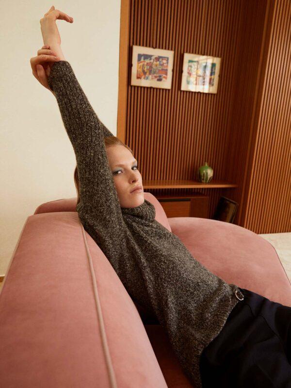 hawico Volpiano Roll Collar Women Cashmere Silk