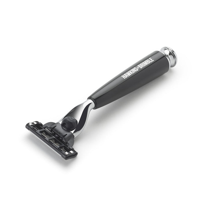 hawkins & brimble Black Handle Razor Featuring Gillette Mach3 Blade Shaving