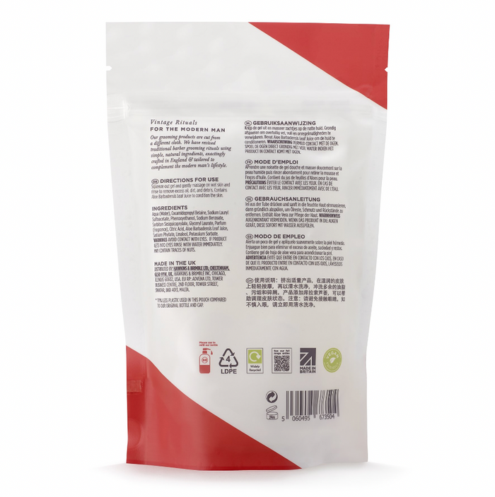 hawkins & brimble Energising Body Wash Refill Pouch 10.1 fl oz Showering