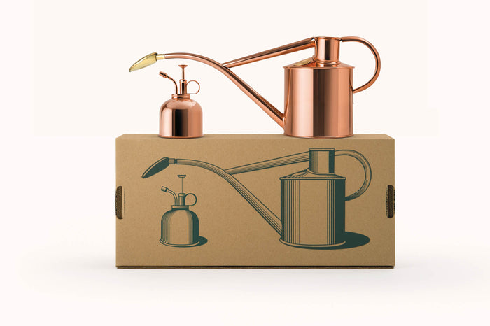 haws Copper Rowley Ripple & Copper Smethwick Spritzer Copper Watering Can and Spritzer Bundle