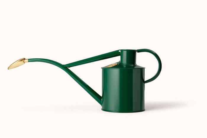 Haws Green Rowley Ripple & Brass Smethwick Spritzer Indoor Metal Watering Can And Brass Spritzer Bundle