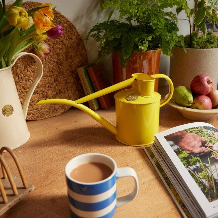 Haws The Fazeley Flow - Lotus Yellow - Two Pint Indoor Metal Watering Can