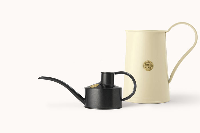 haws The Fazeley Flow - Plants and Flowers Set - Graphite & Cream - One Pint Indoor Metal Watering Can and Jug Bundle