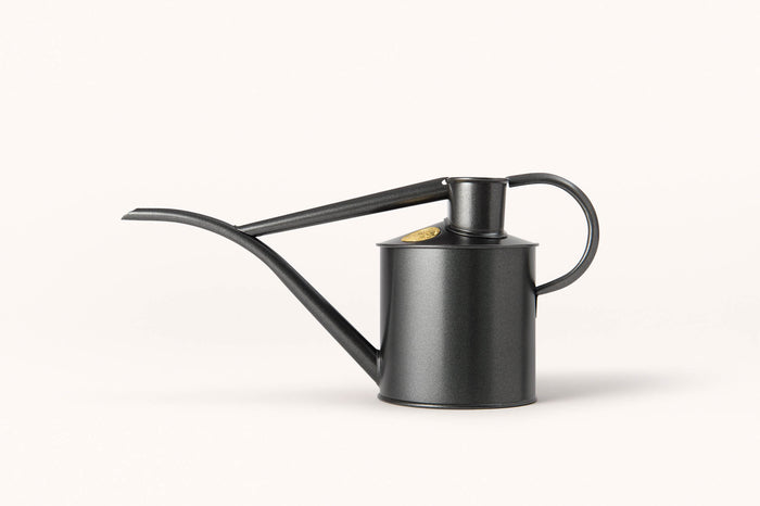 Haws The Fazeley Flow - Plants And Flowers Set - Graphite & Cream - Two Pint Indoor Metal Watering Can And Jug Bundle