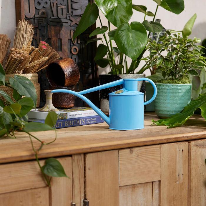 Haws The Fazeley Flow - Summer Sky Blue - Two Pint Indoor Metal Watering Can