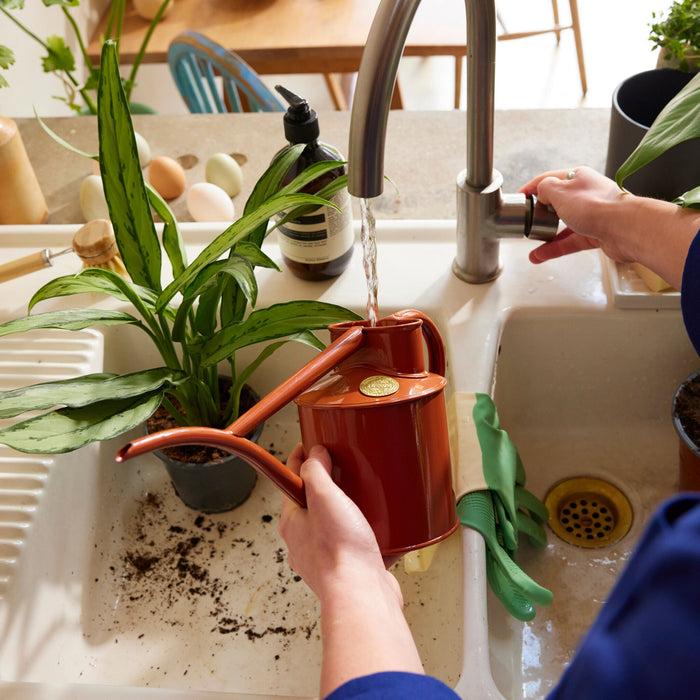 Haws The Fazeley Flow - Terracotta Orange - Two Pint Indoor Metal Watering Can