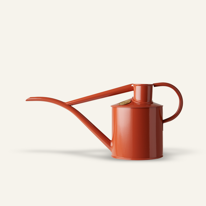 haws The Fazeley Flow - Terracotta Orange - Two Pint Indoor Metal Watering Can