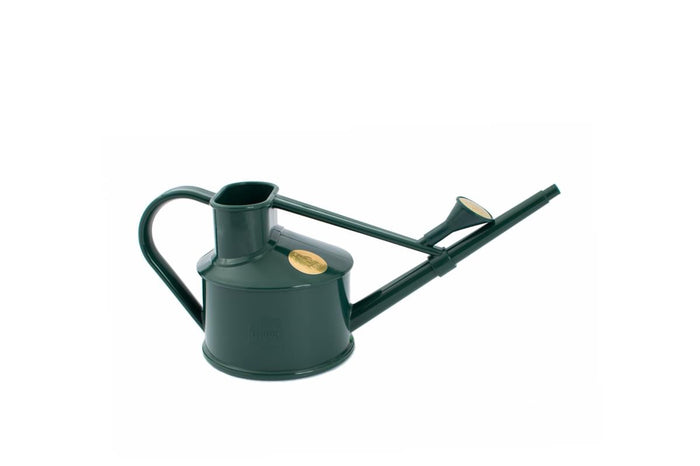 Haws The Langley Sprinkler - Houseplant Set - Green & Brass Indoor Plastic Watering Can And Spritzer Bundle