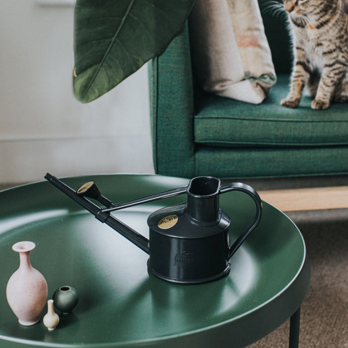 Haws The Langley Sprinkler Recycled Black - One Pint Indoor Plastic Watering Can