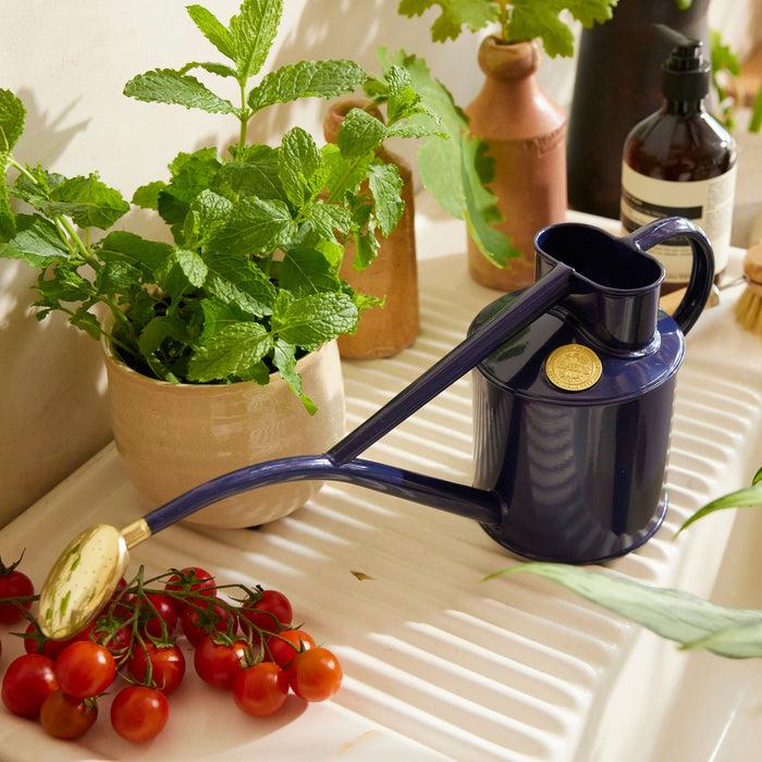 Haws The Rowley Ripple - British Navy Blue - Two Pint Indoor Metal Watering Can