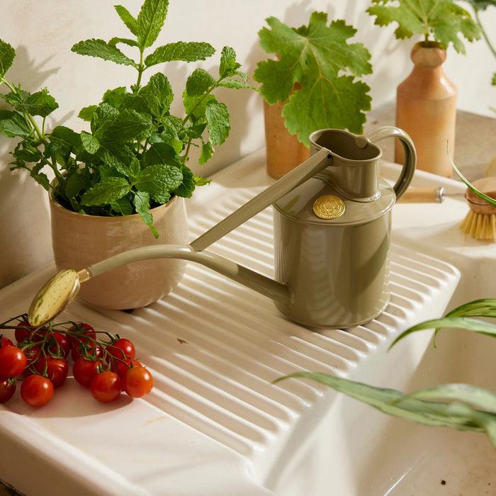 Haws The Rowley Ripple - Lichen Green - Two Pint Indoor Metal Watering Can