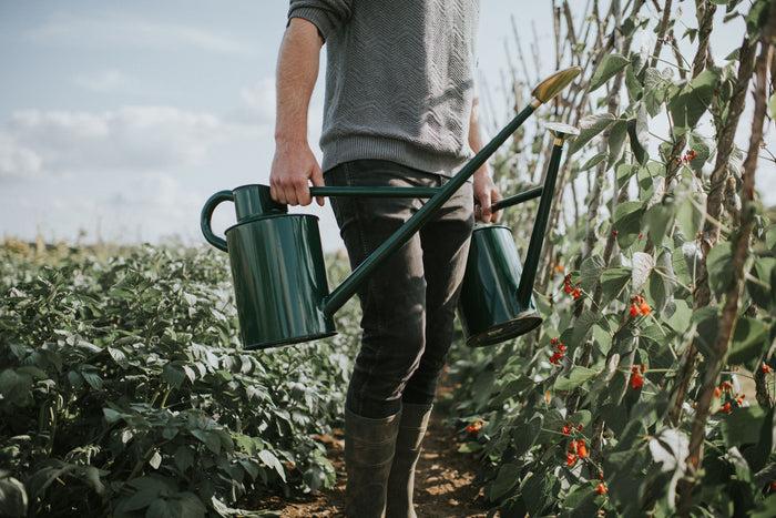Haws The Warley Fall & Bearwood Brook - Balanced Pair - One Gallon Outdoor Metal Watering Can Bundle