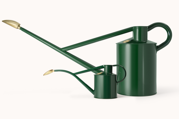 haws The Warley Fall & Rowley Ripple - Greenhouse Set - Two Gallon Indoor and Outdoor Metal Watering Can Bundle