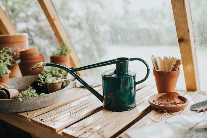 Haws The Warley Fall & Rowley Ripple - Greenhouse Set - Two Gallon Indoor And Outdoor Metal Watering Can Bundle