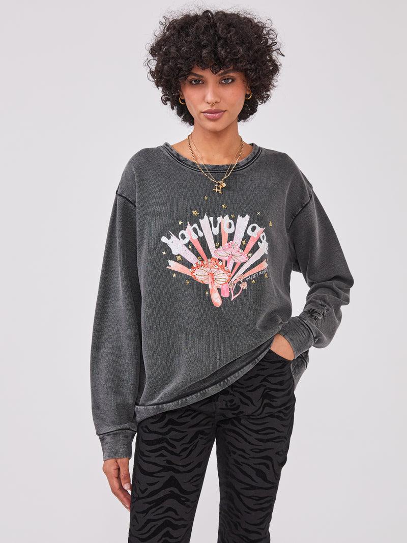 Hayley Menzies Bon Voyage Embellished Sweatshirt Grey