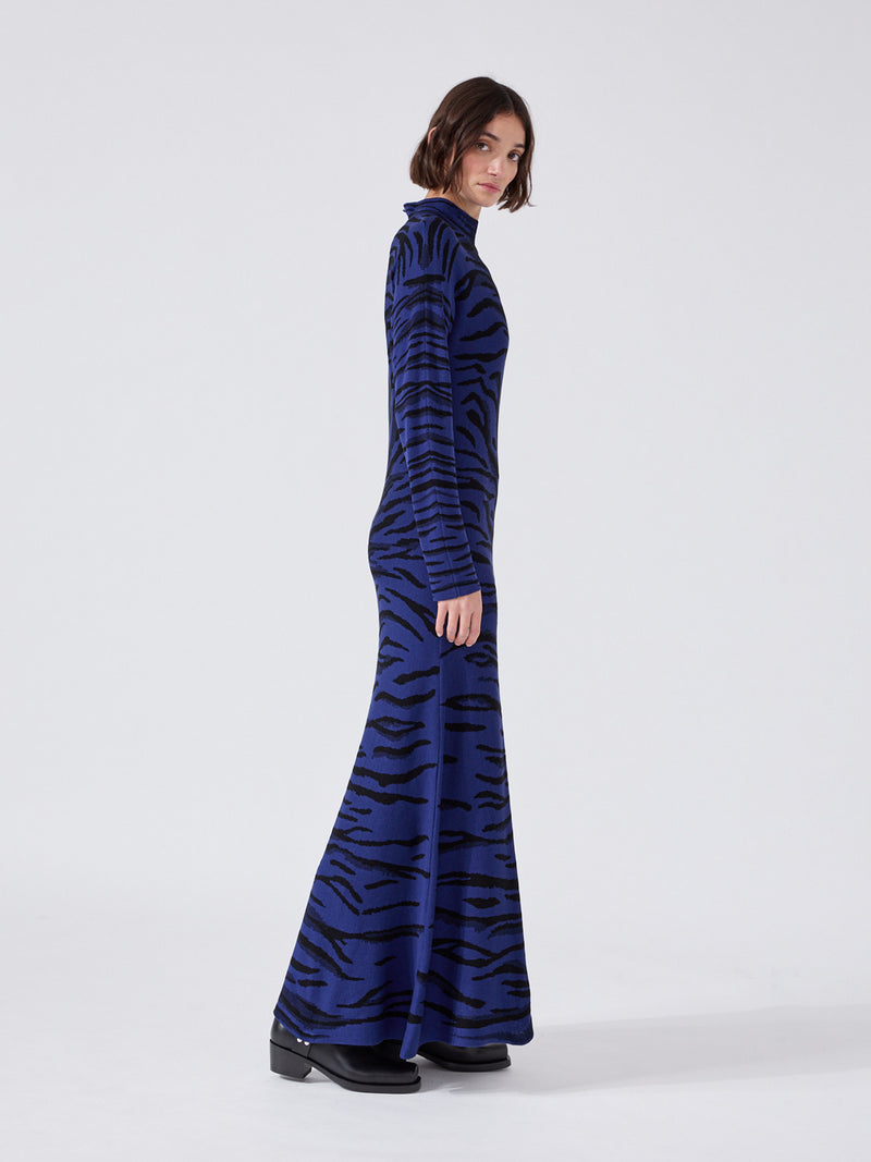 Hayley Menzies Debbie Silk Blend Knitted Dress Blue
