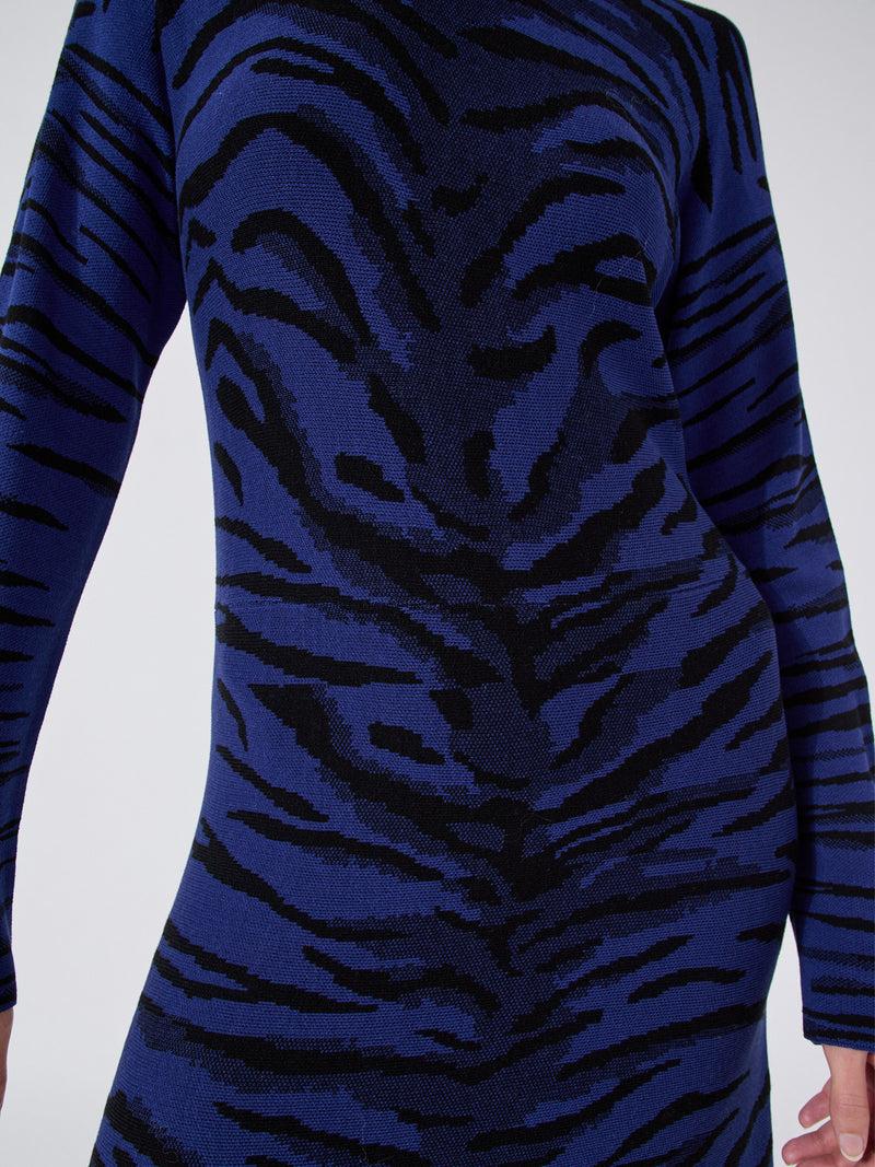 Hayley Menzies Debbie Silk Blend Knitted Dress Blue